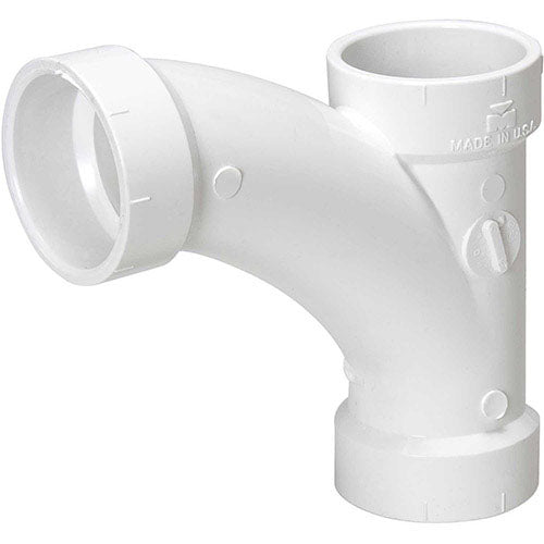 4" DWV PVC Combination Wye and 1/8 Bend 45 Degree Elbow (One Piece) (All HUB)