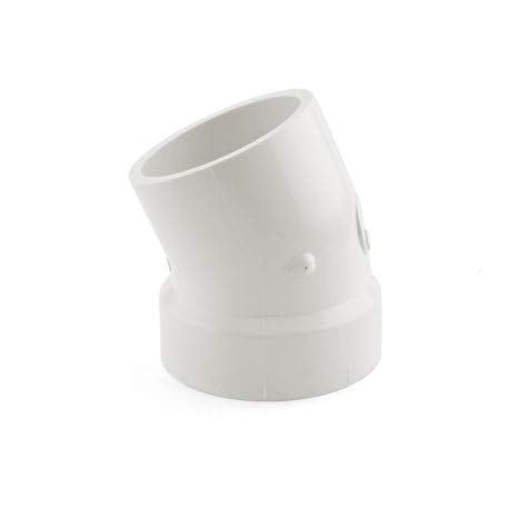 1-1/2" DWV PVC 1/16 Bend 22 Degree Elbow, Street (H × S)