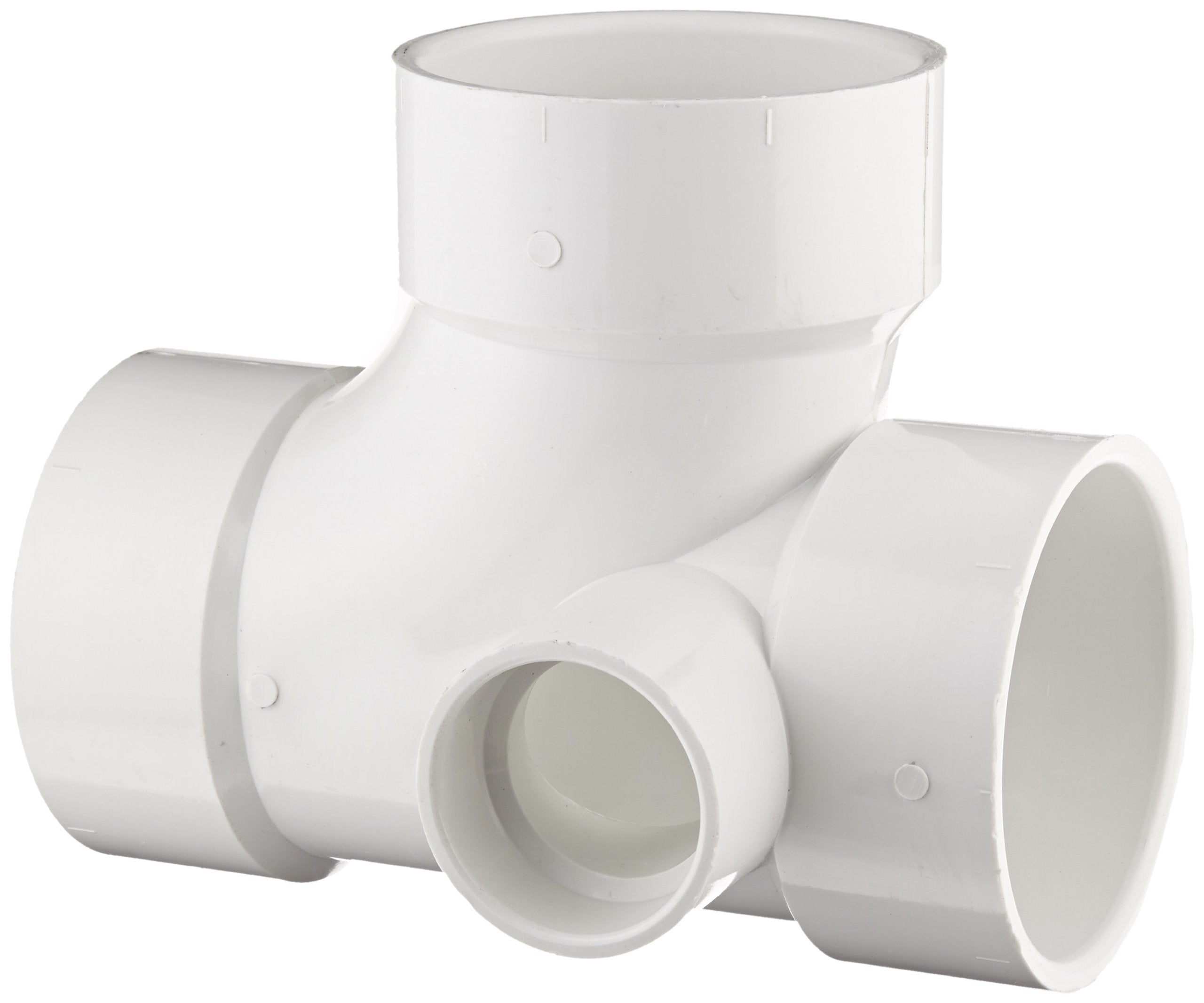 3×3×3×1-1/2" DWV PVC Sanitary Tee w/ Left Side Inlet (ALL HUB)