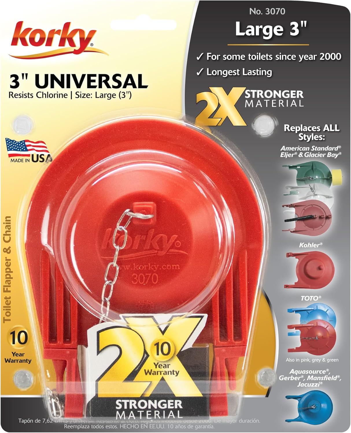 Korky Universal 3” 2X Flapper