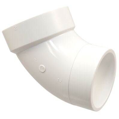 1-1/2" DWV PVC 1/6 Bend 60 Degree Elbow, Street (H × S)