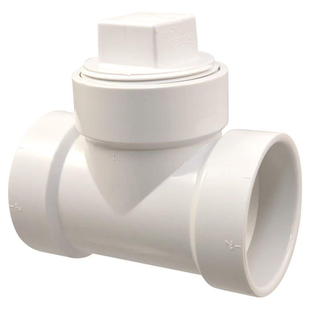 2" DWV PVC Cleanout Tee w/ C.O. Plug (H × H)