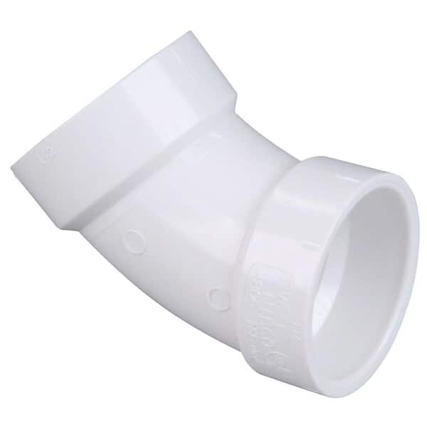 3" DWV PVC 1/8 Bend 45 Degree Elbow (H × H)