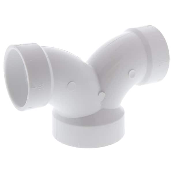 2" DWV PVC Double 1/4 Bend 90 Degree Elbow (H × H × H)
