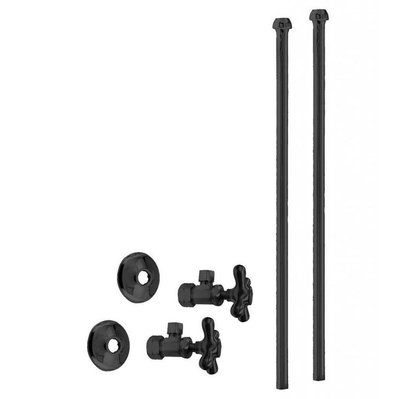 Matte Black Basin Angle Stop Kit - 2pk Basin